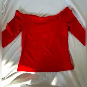 ModCloth Cafe Parfait Top in Red - 3/4 Sleeves